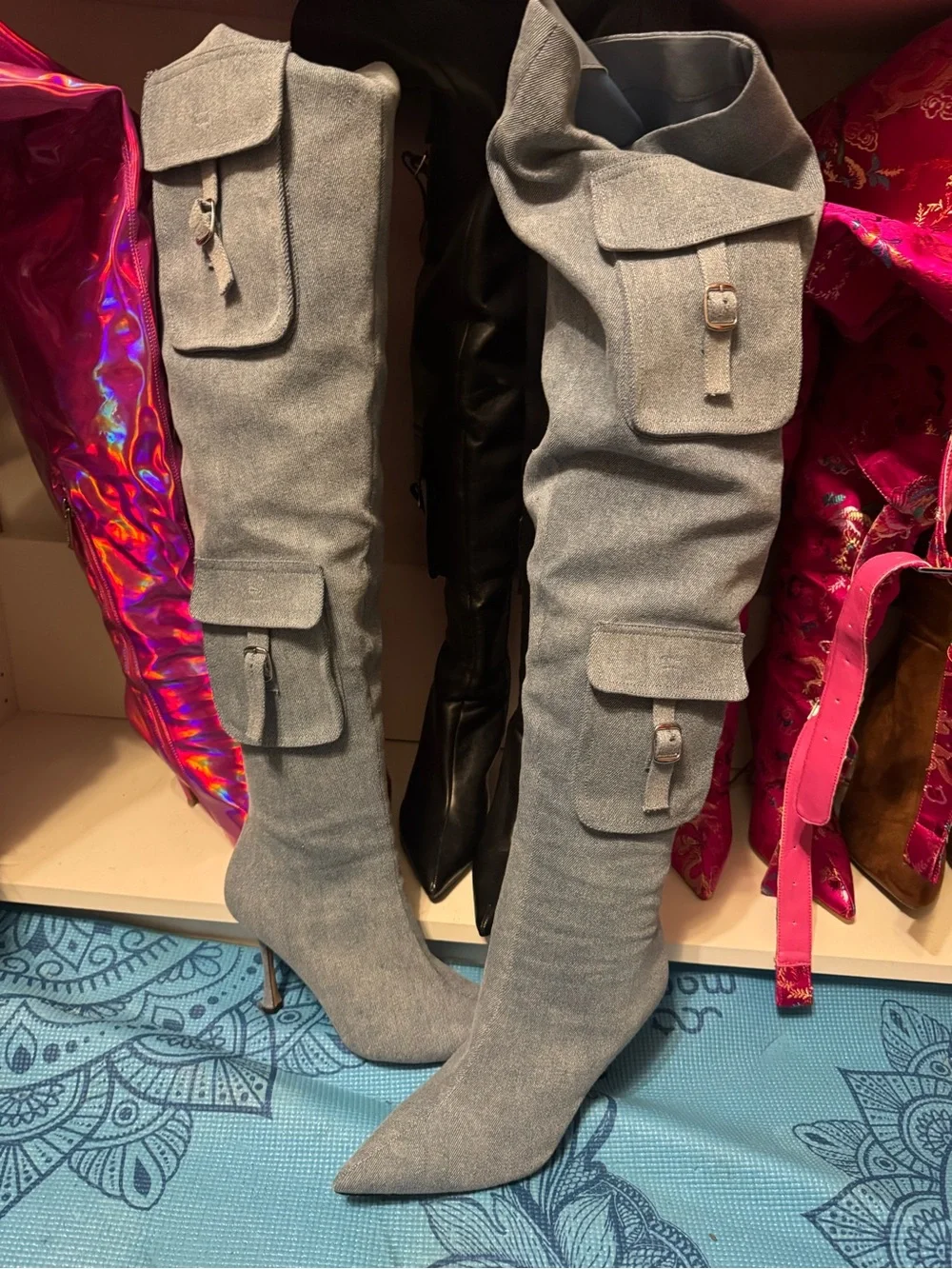 Steve Madden Powder Blue Over-the-Knee Stiletto Boots